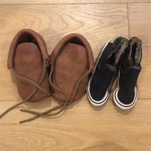 Two pairs of infant-toddler shoes